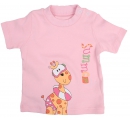 tričko krátky - žirafa - ružové